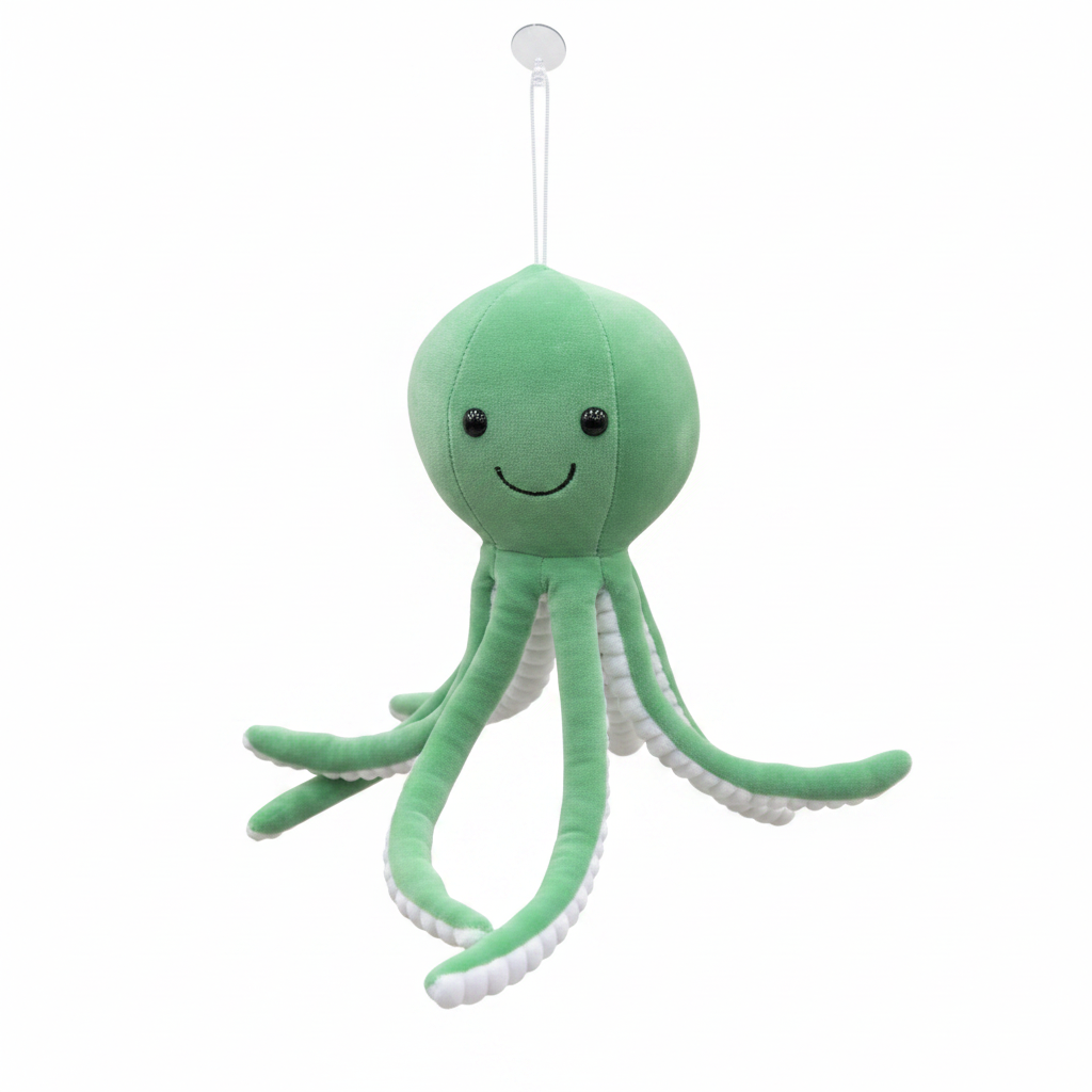 Green Plush Octopus Stuffed Toy for Kids