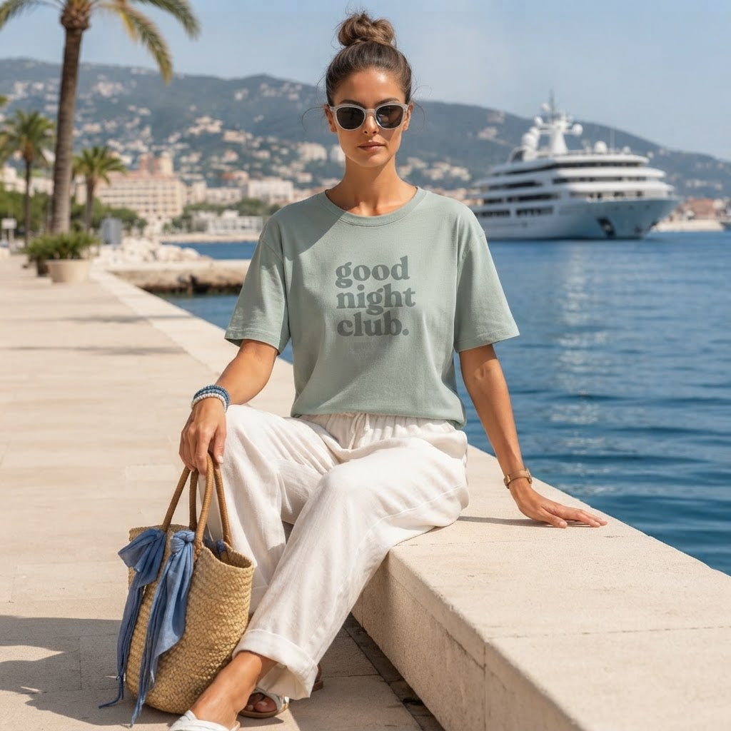 Target Sage Green Boxy Graphic T-Shirt - Good Night Club