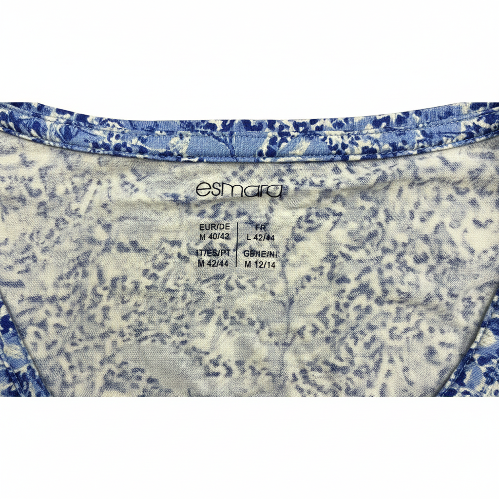 Esmara Women's Blue & White Floral Long Sleeve Top