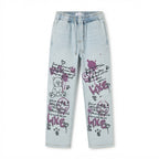 [WearU Generated:merch_ghost] Gloria Jeans Light Blue Denim Relaxed Straight Jeans – ghost front view