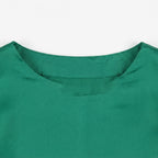 Women's Emerald Green Satin Longline Duster Kimono