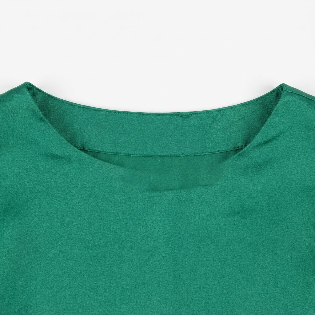 Women's Emerald Green Satin Longline Duster Kimono