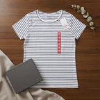 essentials White and Navy Stripe Short-Sleeve Stretch T-Shir