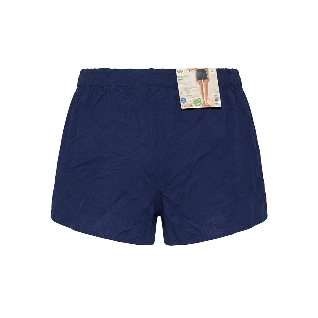 Women's Navy Blue Tie-Waist Relaxed Shorts