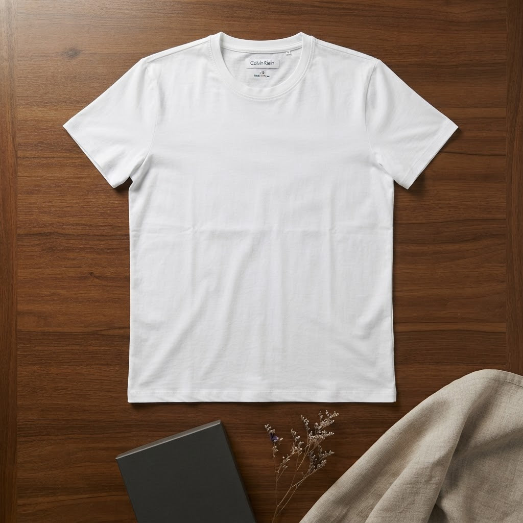 Calvin Klein White Crew Neck Cotton Jersey T-Shirt Regular F