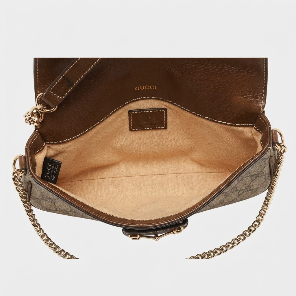 Gucci Gucci Horsebit 1955 Small GG Supreme & Leather Bag