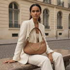 MICHAEL KORS Tan Grained Leather Hobo Shoulder Bag