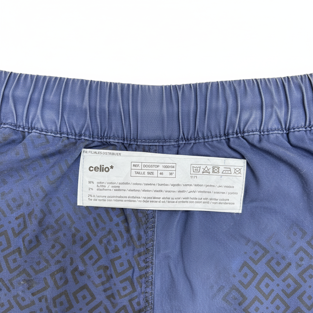 Men's Navy Blue Drawstring Tapered Chinos