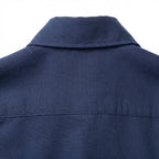 Women's Navy navy Oversized Linen Blend Button-Down Shirt