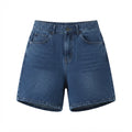 Women's High-Waisted Relaxed Fit Denim Shorts in Blue
