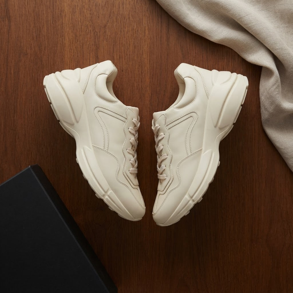 GUCCI Gucci Ivory Leather Chunky Low-Top Sneakers