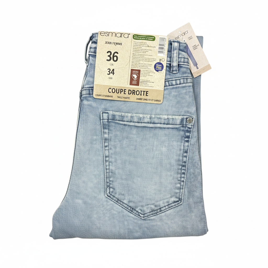 Esmara Women's High Waist Light Wash Straight Leg Jeans