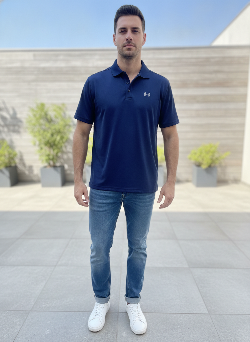 Under Armour Royal Navy Blue Loose Fit Performance Polo Shir