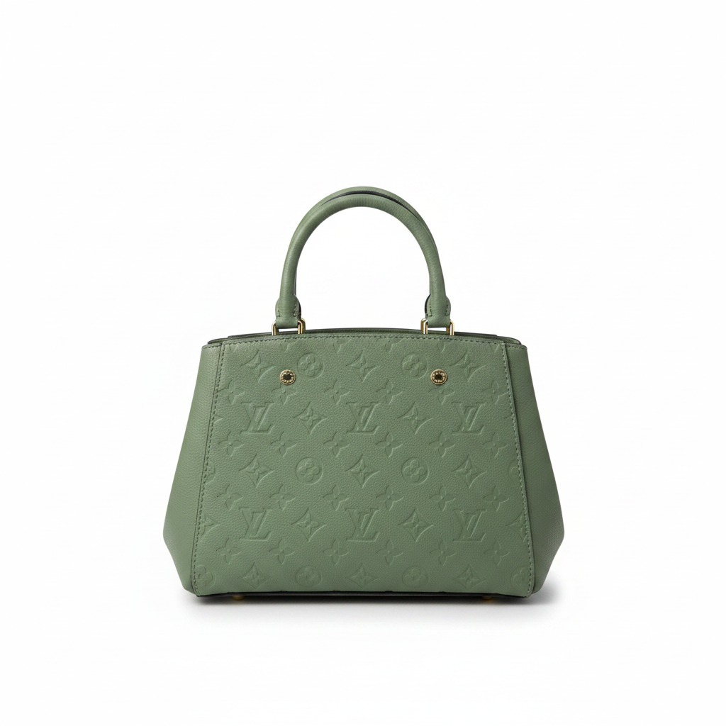 Louis Vuitton Green Monogram Embossed Leather Handbag