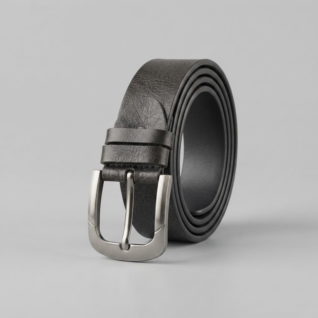 LEVI'S Men's Black Grained Leather Belt with black Buckle