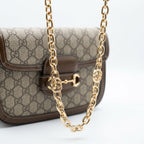 GUCCI 650833 Monogram Small Flap Shoulder Bag with Horsebit