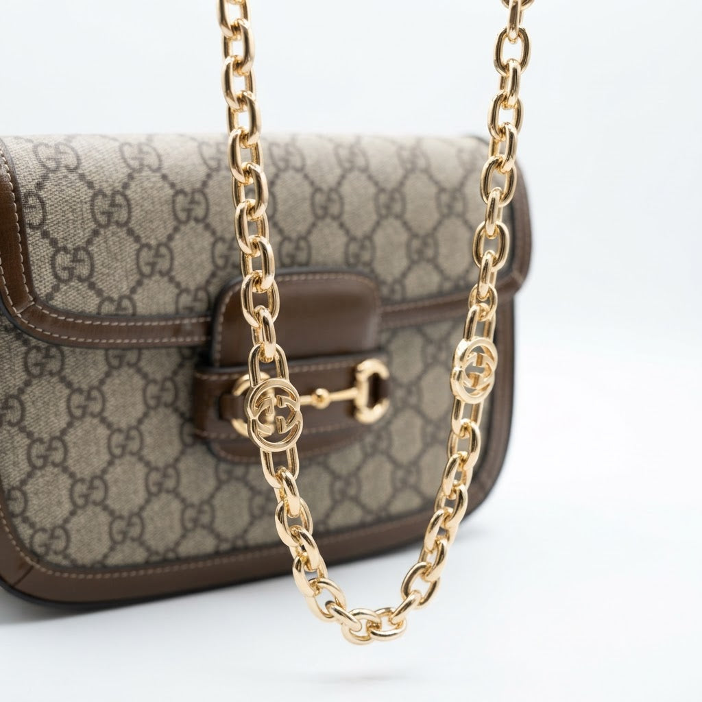 GUCCI 650833 Monogram Small Flap Shoulder Bag with Horsebit