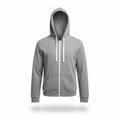 Premium Men's Heather Grey Full Zip-Up Hoodie