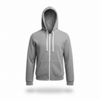 Premium Men's Heather Grey Full Zip-Up Hoodie