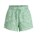 Women's Green and green Ruffled Abstract Print Shorts