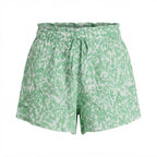 Women's Green and green Ruffled Abstract Print Shorts