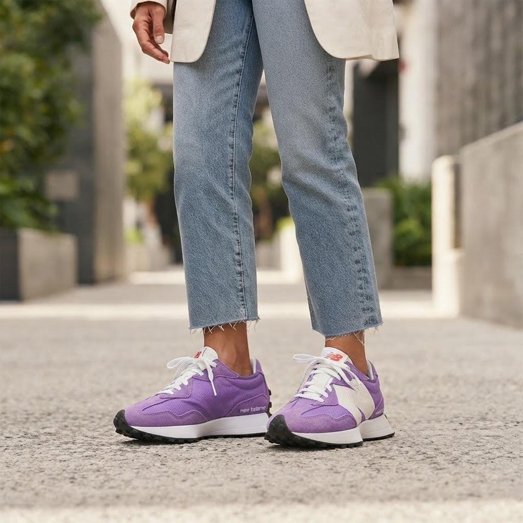 Women's Purple Retro Suede & Mesh Sneakers