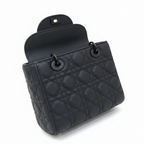 Christian Dior Matte Black Quilted Lady Dior Handbag