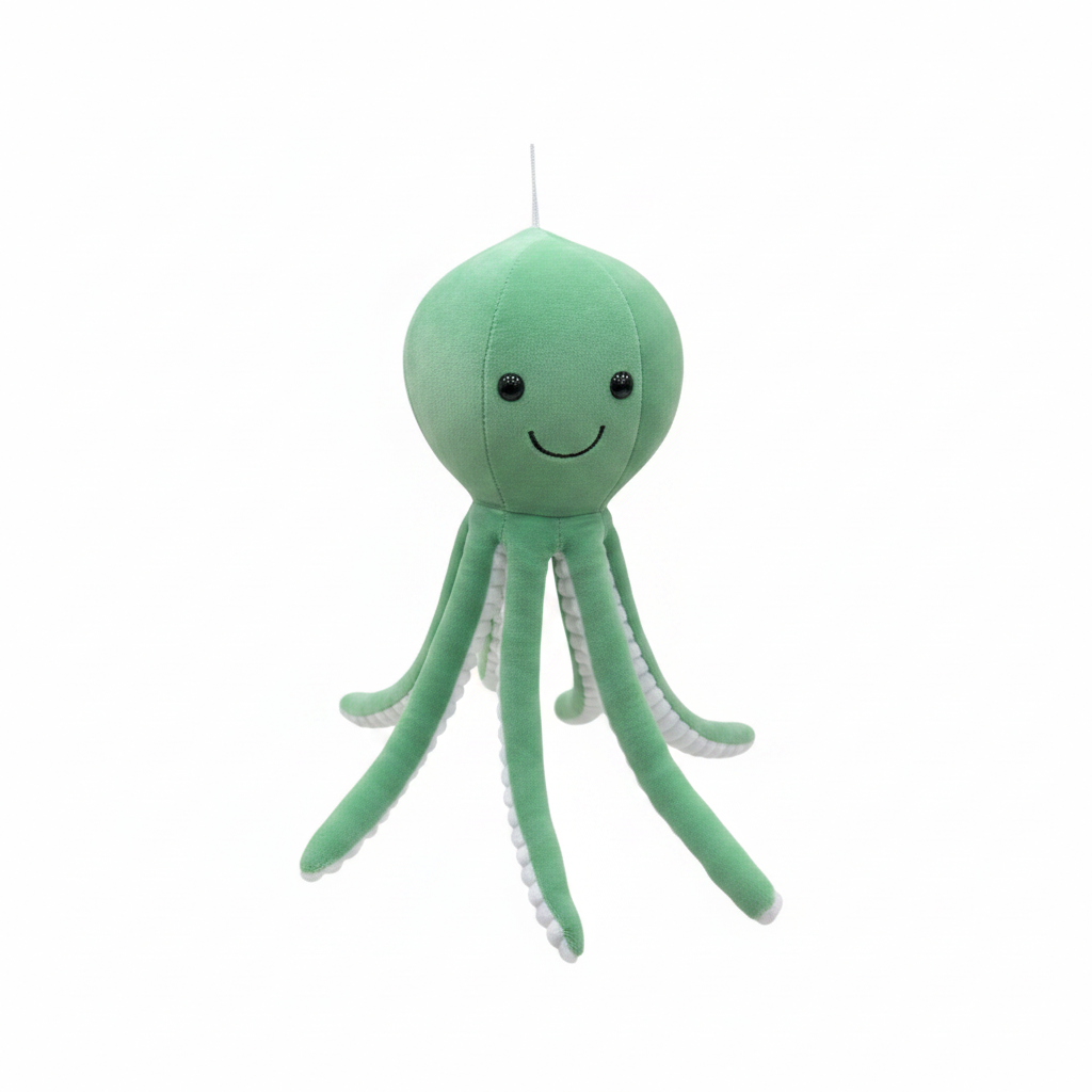 Green Plush Octopus Stuffed Toy for Kids