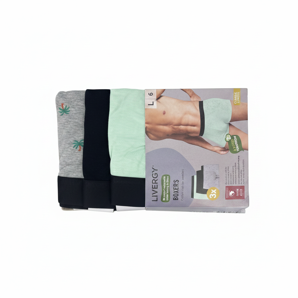 Livergy Men's Mint Green Cotton Boxer Shorts
