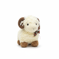 Plush Sheep Ram Toy with Plaid Bow - Kids Stuffed Animal