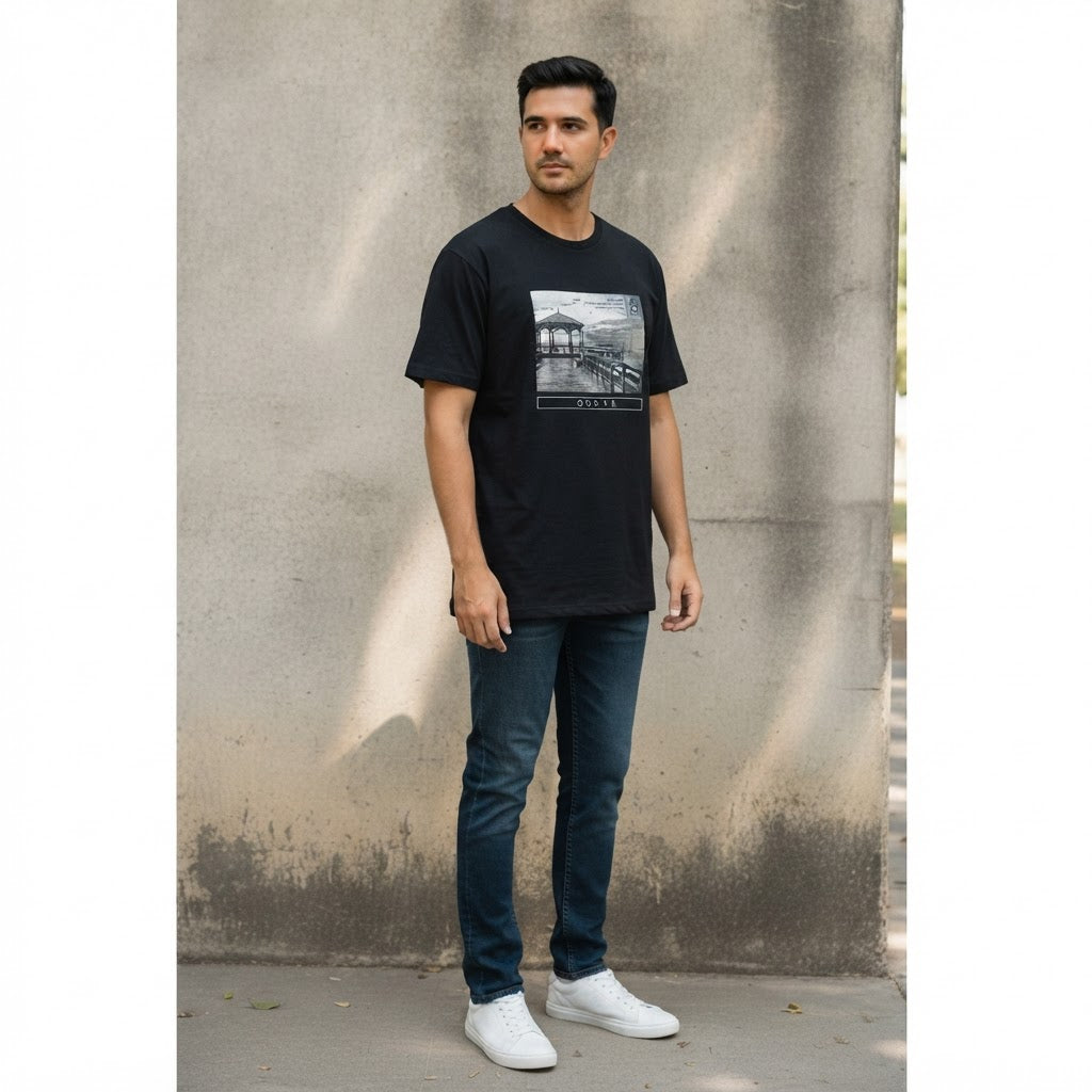 ONEYE Black ONEYE Graphic Print Relaxed T-Shirt