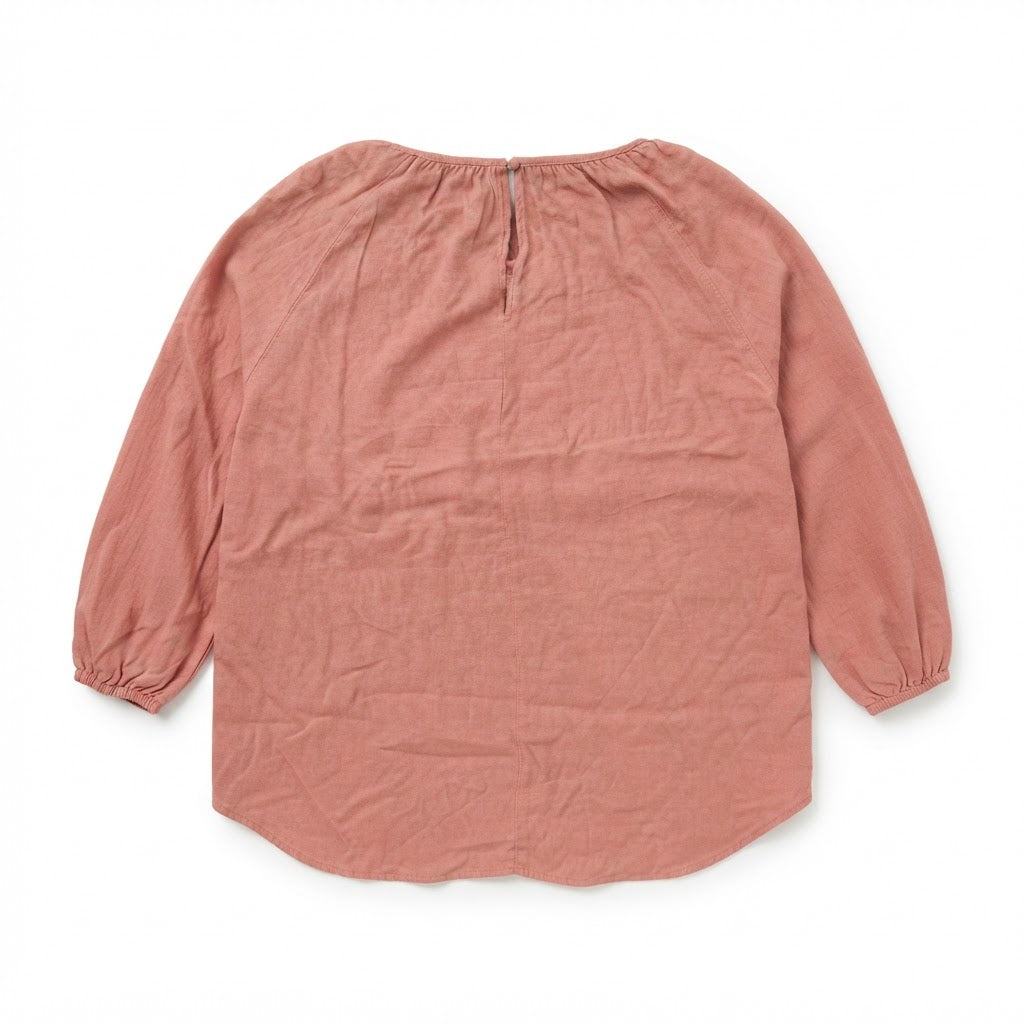 Women's Dusty Pink Relaxed-Fit Gathered Neckline Blouse