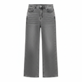 Grey High-Waisted Wide Leg Denim Jeans