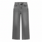 Grey High-Waisted Wide Leg Denim Jeans
