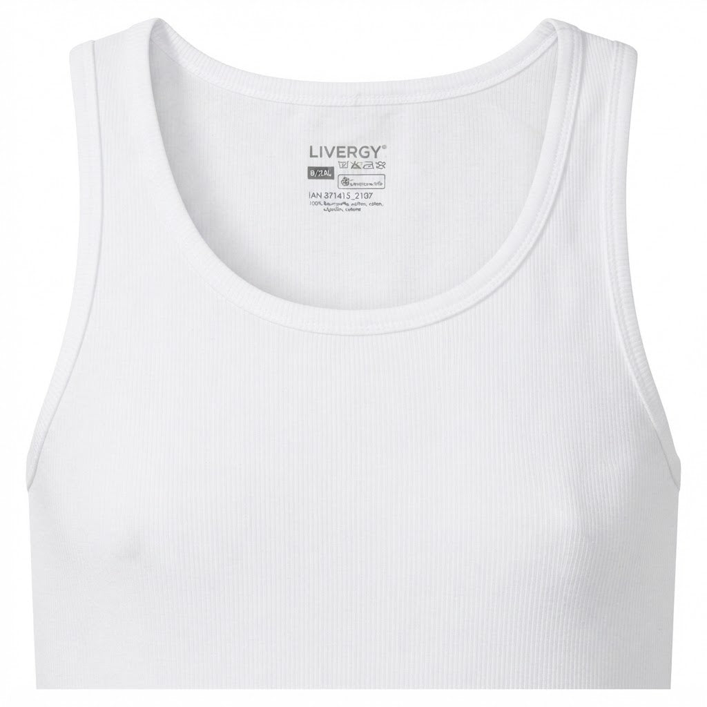 LIVERGY Men's Classic White Ribbed Tank Top Undershirt