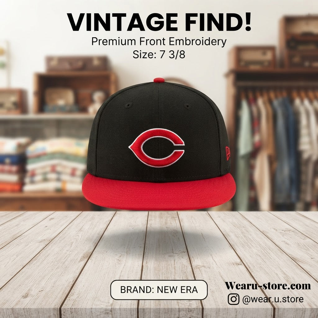NEW ERA Unisex Black and black Flat Brim Fitted Hat