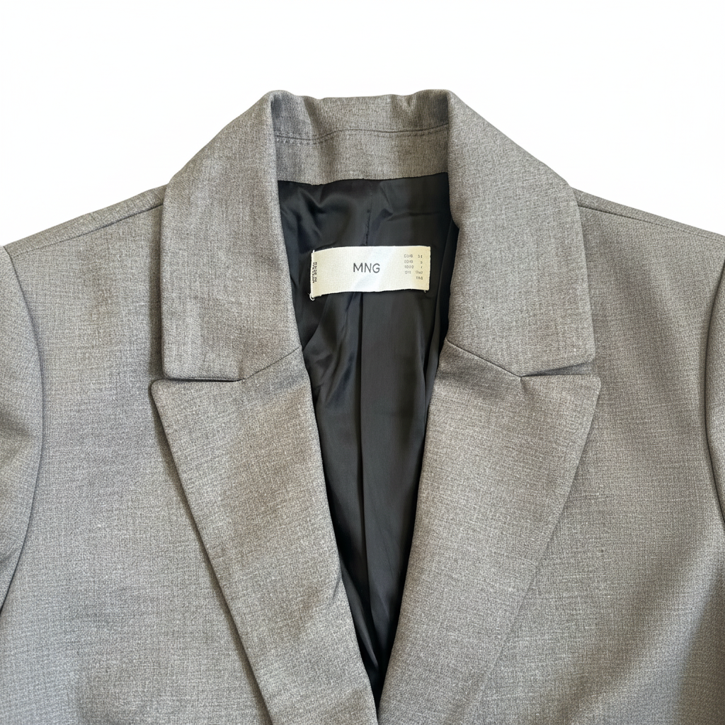 MNG Women's Grey Single-Button Tailored Blazer