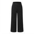 Women's Black High-Waist Sailor Wide-Leg Trousers