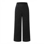 Women's Black High-Waist Sailor Wide-Leg Trousers