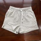 Light Grey Marl Jersey Shorts with Drawstring Waist