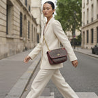 COACH NEW YORK Burgundy Monogram Coated Canvas Crossbody Bag