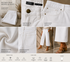 Max Women's White Cropped Wide-Leg High-Rise Jeans - UK 10