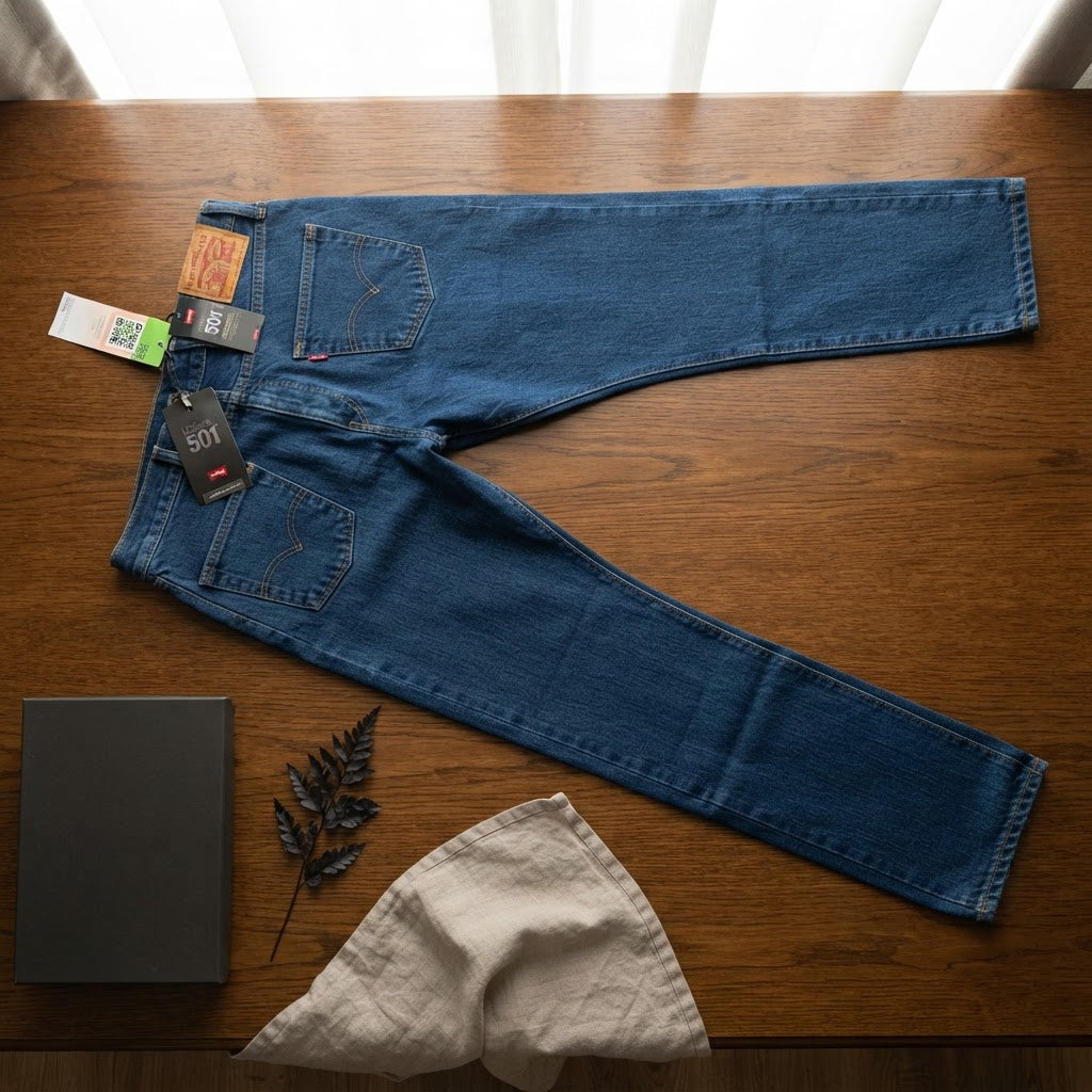 Levi's Levi's 501 Indigo Straight Leg Jeans with Button Fly
