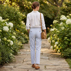 H&M L.O.G.G. Women's Blue and light blue Striped Tailored Tr