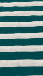 Max Women's Green & White Striped Crew Neck T-Shirt Size S