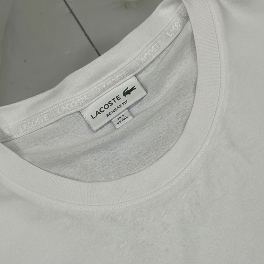 Lacoste Men's White Regular Fit Logo T-Shirt - 3XL