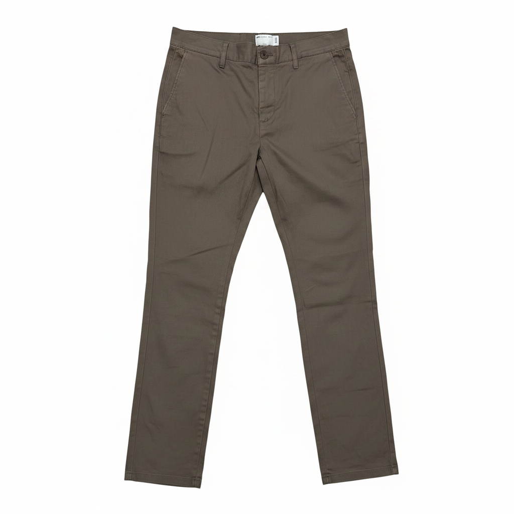 Men's Slim Fit Brown Cotton Chino Trousers
