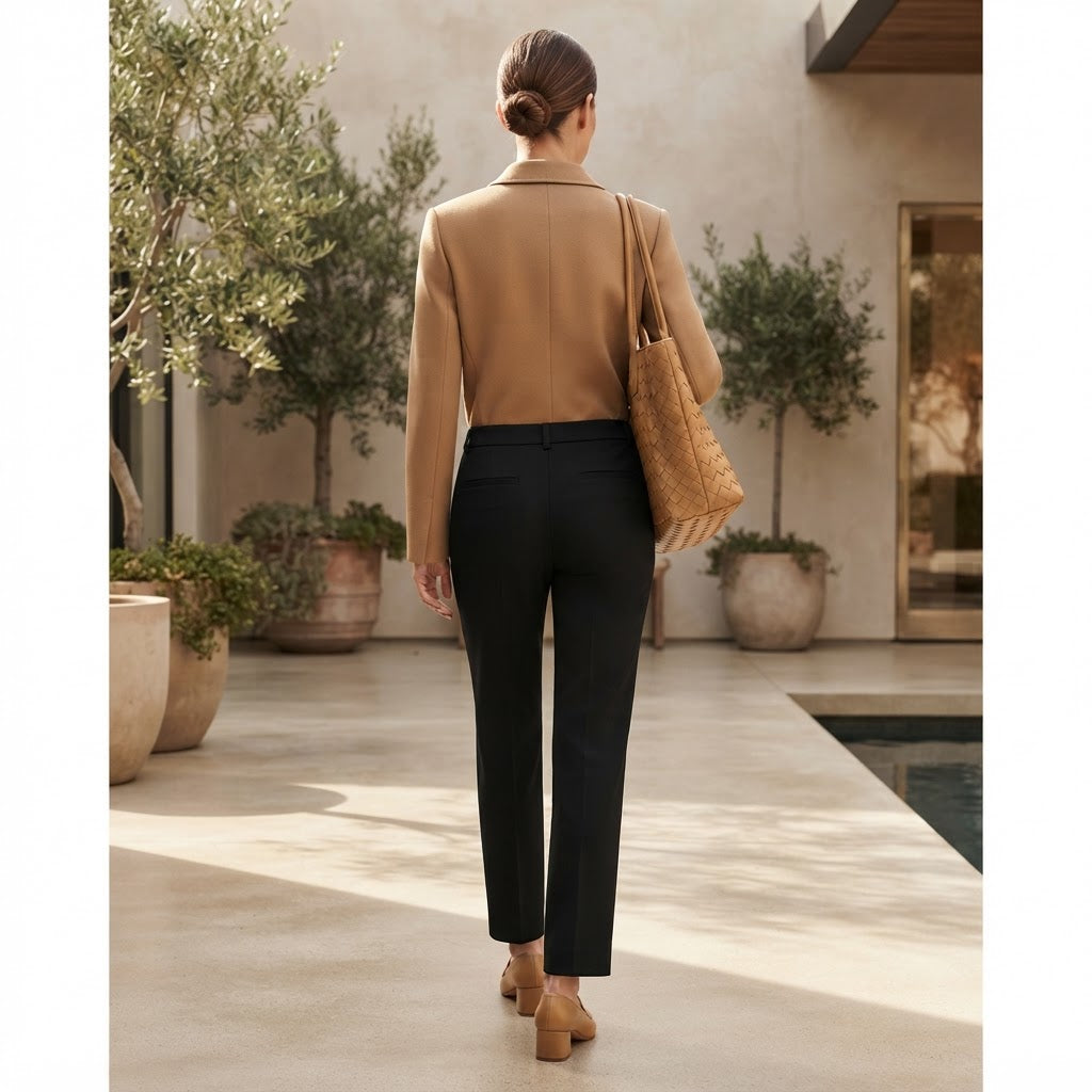 Women's Black Tailoblack Straight-Leg Trousers