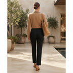 Women's Black Tailoblack Straight-Leg Trousers
