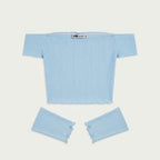 [WearU Generated:merch_clean_front] FB Sister Light Blue Ribbed Knit Straight Tube Top – front view